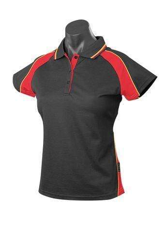 Aussie Pacific Ladie's Panorama Polo Shirt 2309 Casual Wear Aussie Pacific Black/Red/Gold 6 